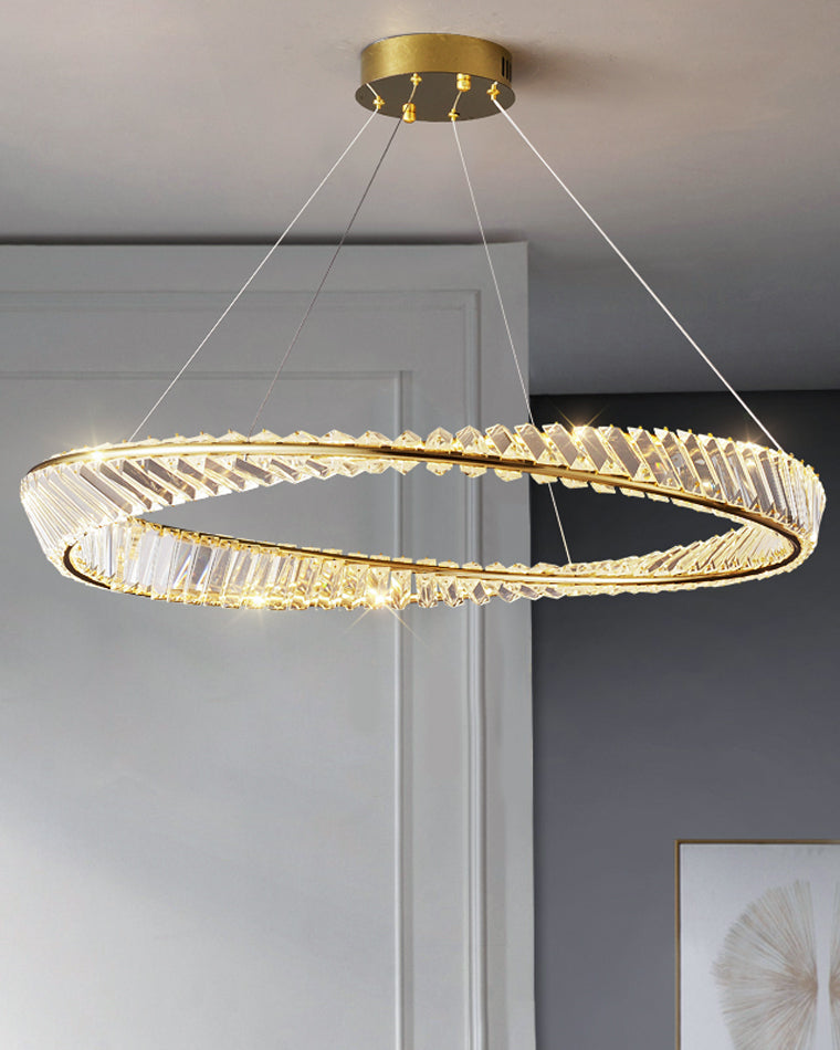 WOMO Crystal Circle Chandelier for Living Room - WM2191