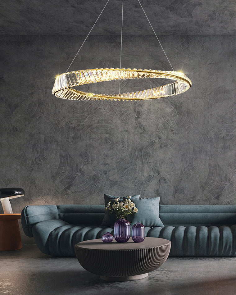 WOMO Crystal Circle Chandelier for Living Room - WM2191