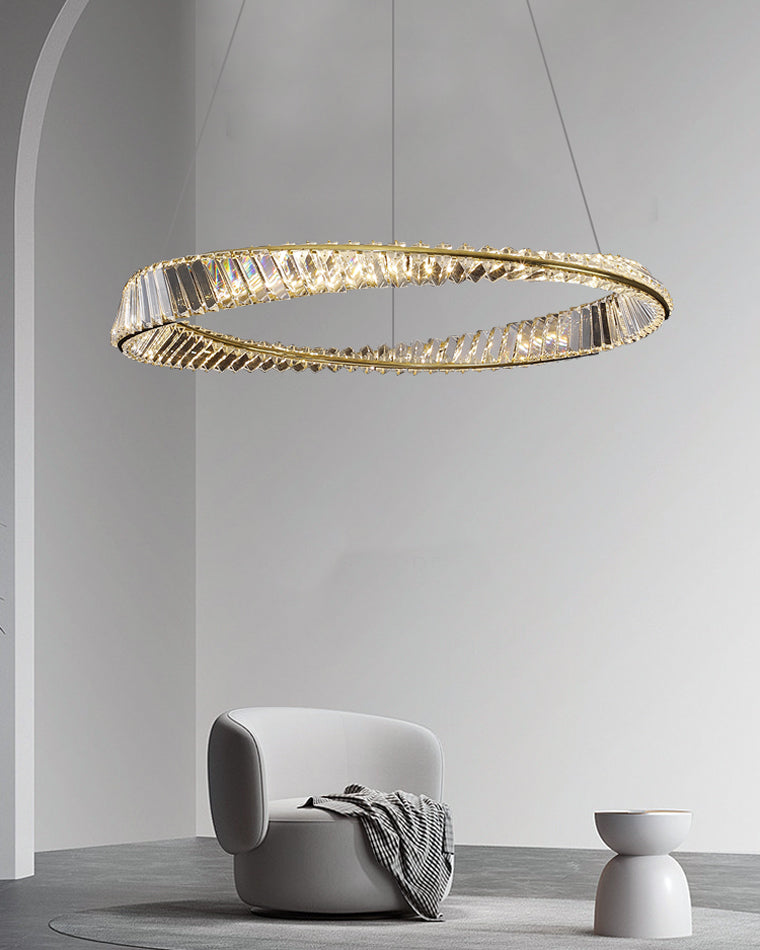 WOMO Crystal Circle Chandelier for Living Room - WM2191