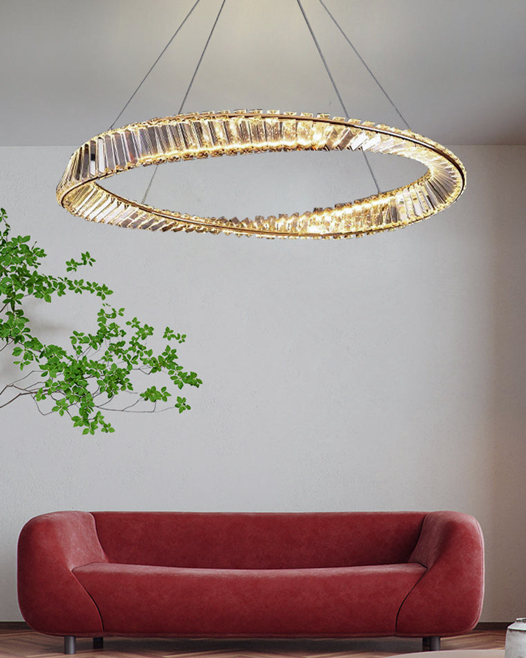 WOMO Crystal Circle Chandelier for Living Room - WM2191