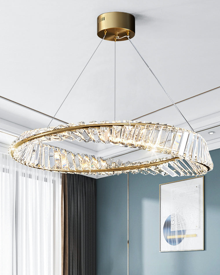 WOMO Crystal Circle Chandelier for Living Room - WM2191