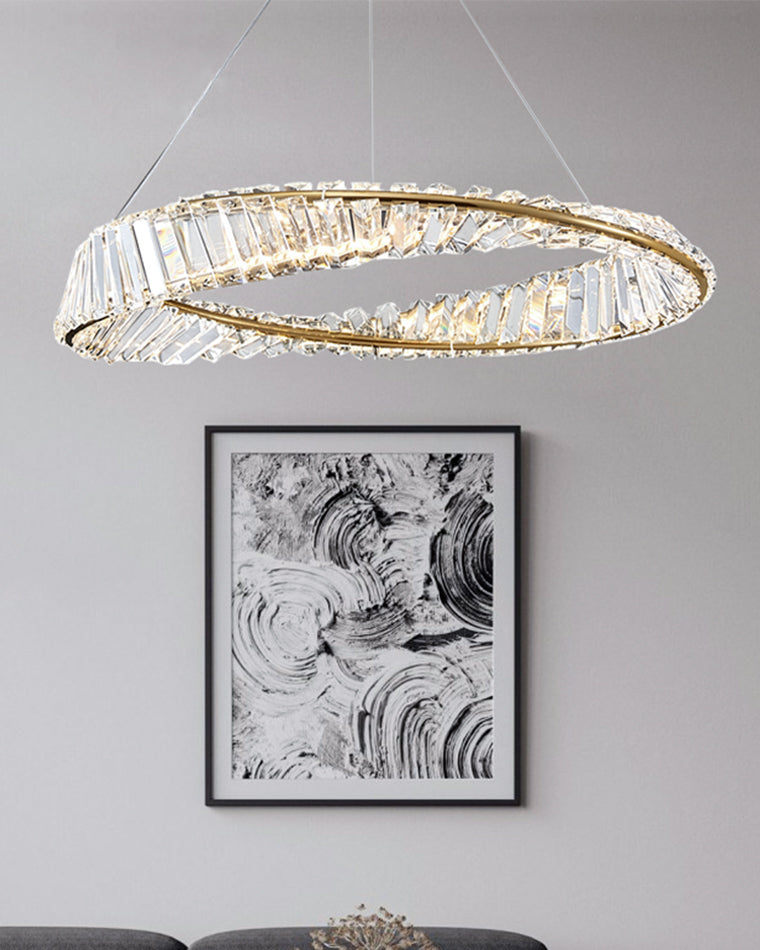 WOMO Crystal Circle Chandelier for Living Room - WM2191