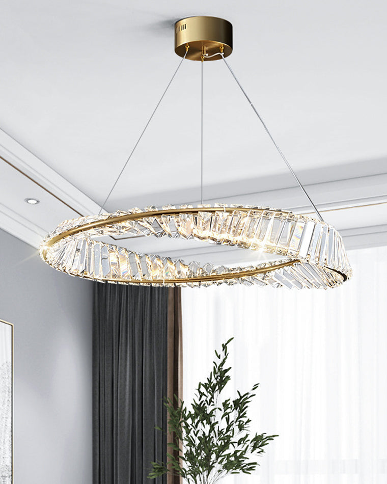 WOMO Crystal Circle Chandelier for Living Room - WM2191