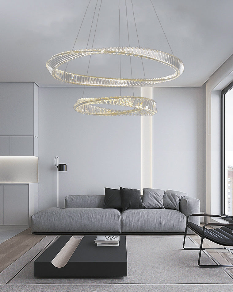 WOMO Crystal Circle Chandelier for Living Room - WM2191