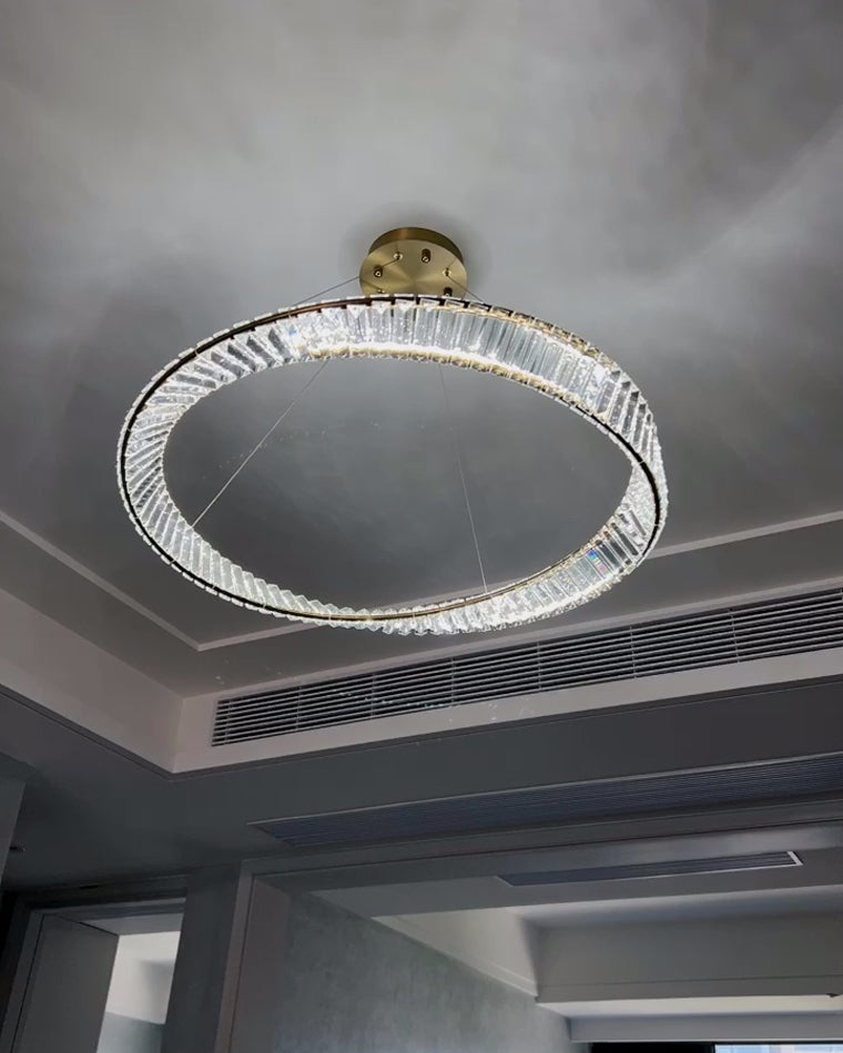 WOMO Crystal Circle Chandelier for Living Room - WM2191