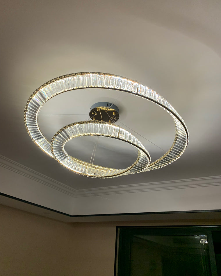 WOMO Crystal Circle Chandelier for Living Room - WM2191