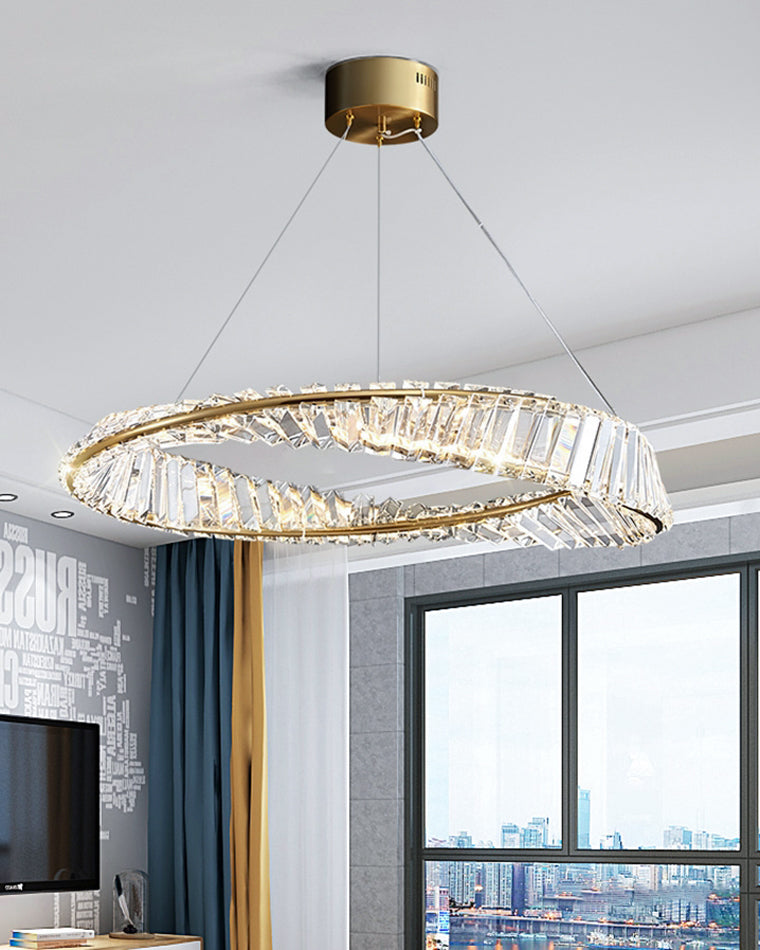WOMO Crystal Circle Chandelier for Living Room - WM2191