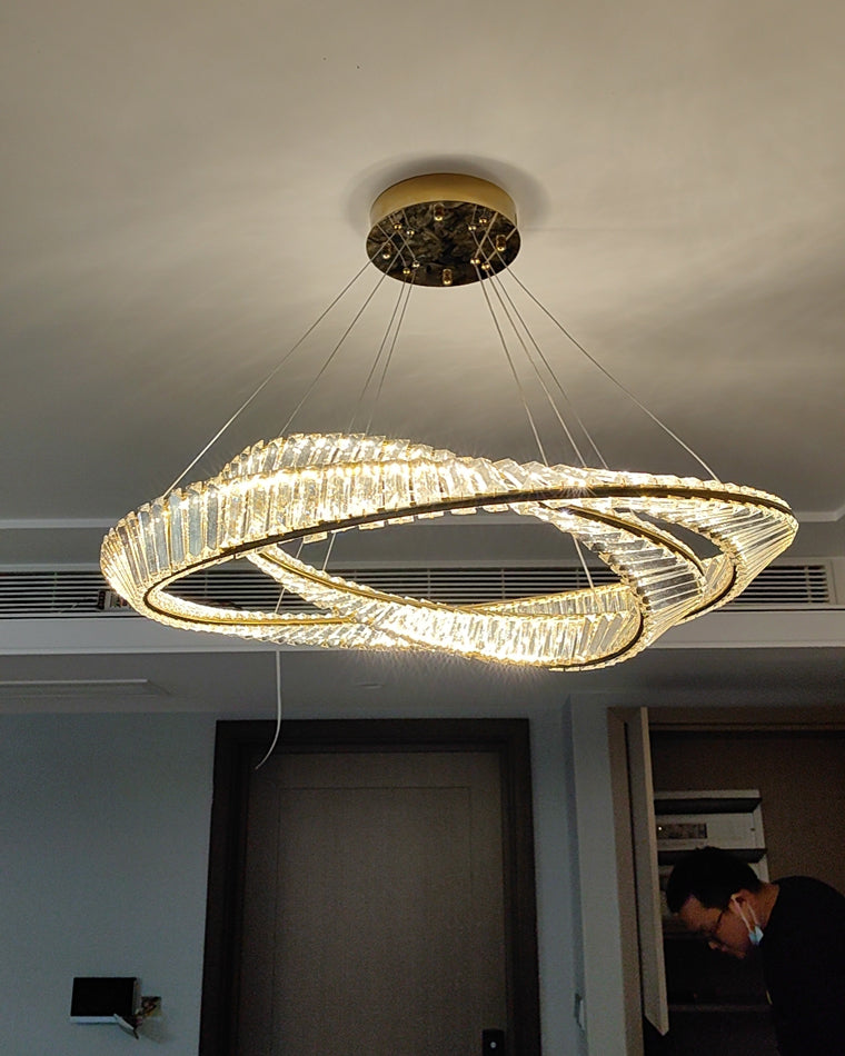 WOMO Crystal Circle Chandelier for Living Room - WM2191