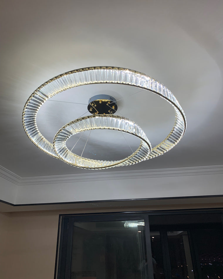 WOMO Crystal Circle Chandelier for Living Room - WM2191