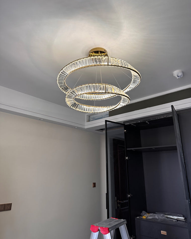 WOMO Crystal Circle Chandelier for Living Room - WM2191