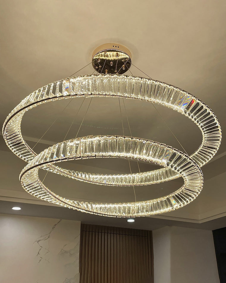 WOMO Crystal Circle Chandelier for Living Room - WM2191
