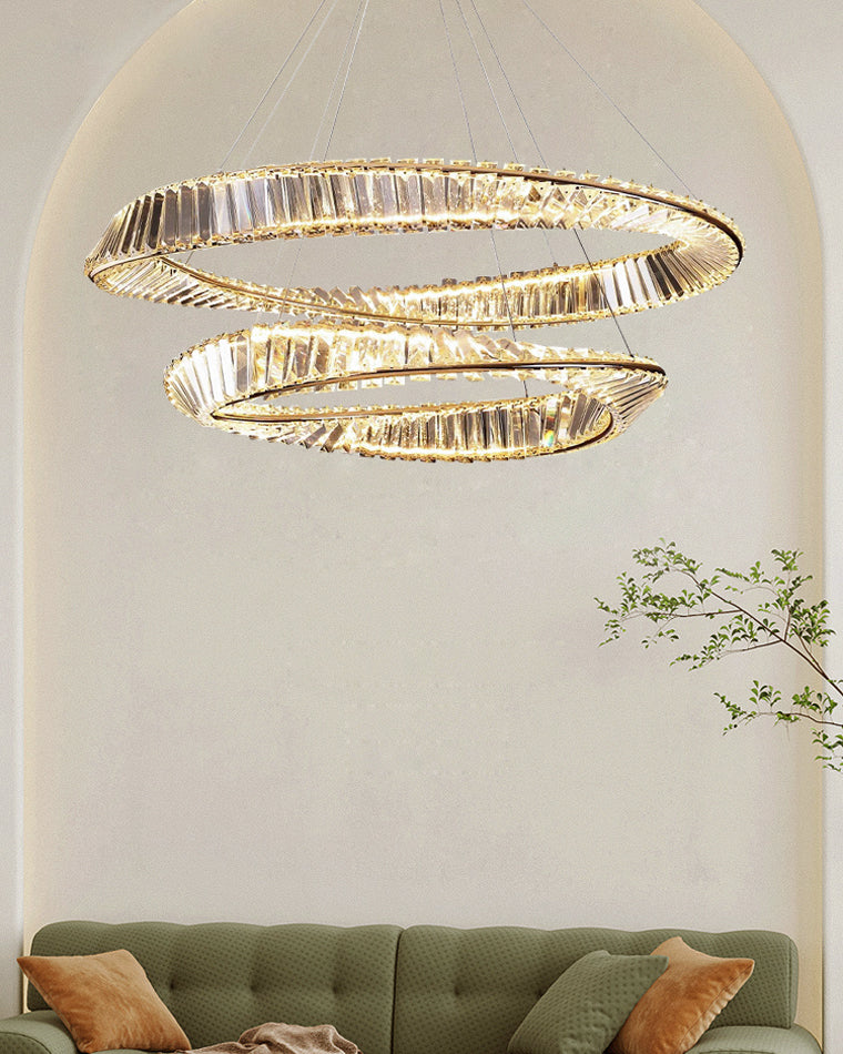 WOMO Crystal Circle Chandelier for Living Room - WM2191