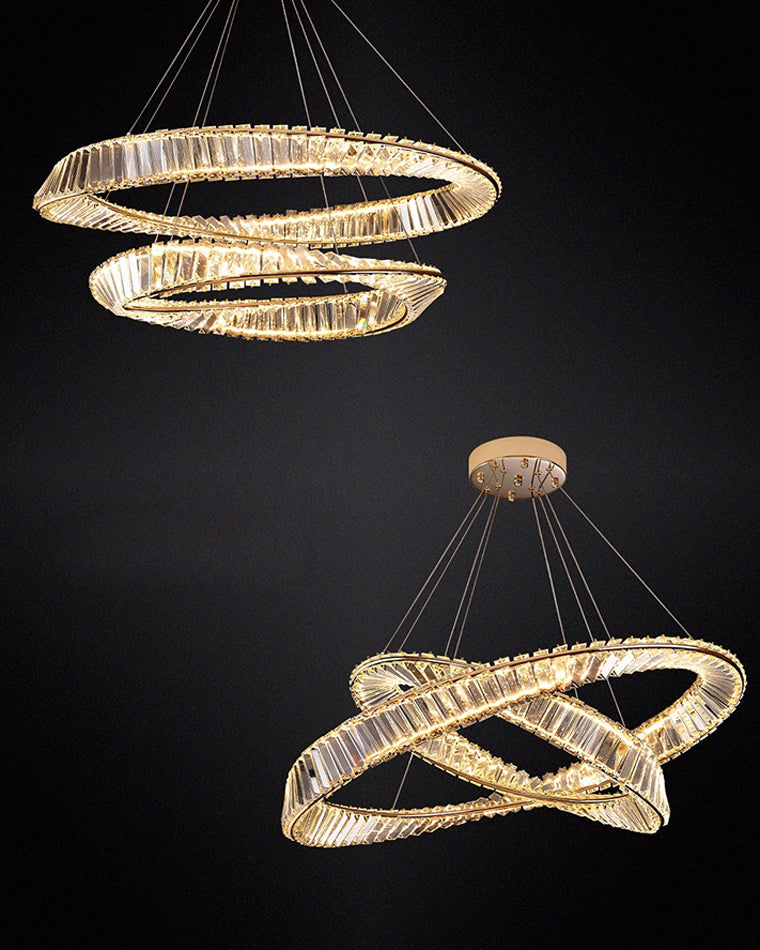 WOMO Crystal Circle Chandelier for Living Room - WM2191