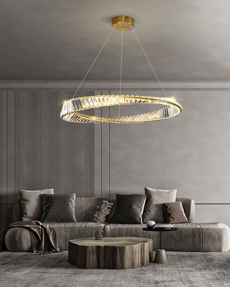 WOMO Crystal Circle Chandelier for Living Room - WM2191