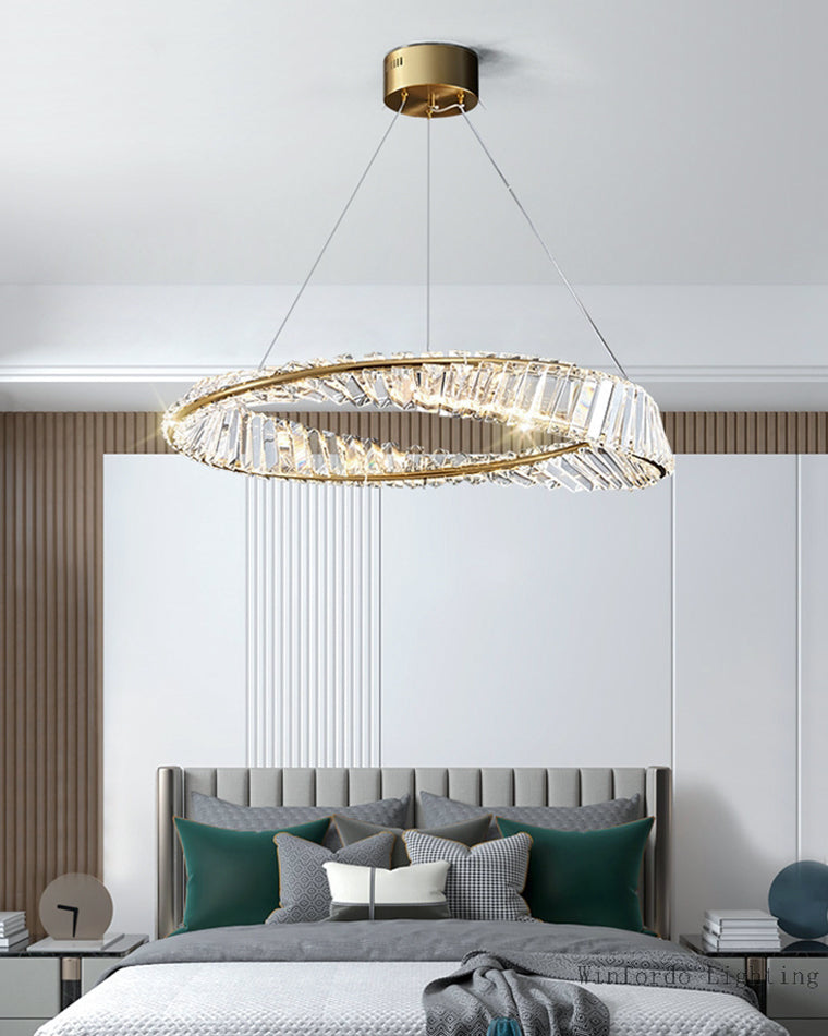 WOMO Crystal Circle Chandelier for Living Room - WM2191