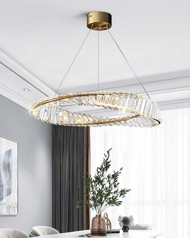 WOMO Crystal Circle Chandelier for Living Room - WM2191