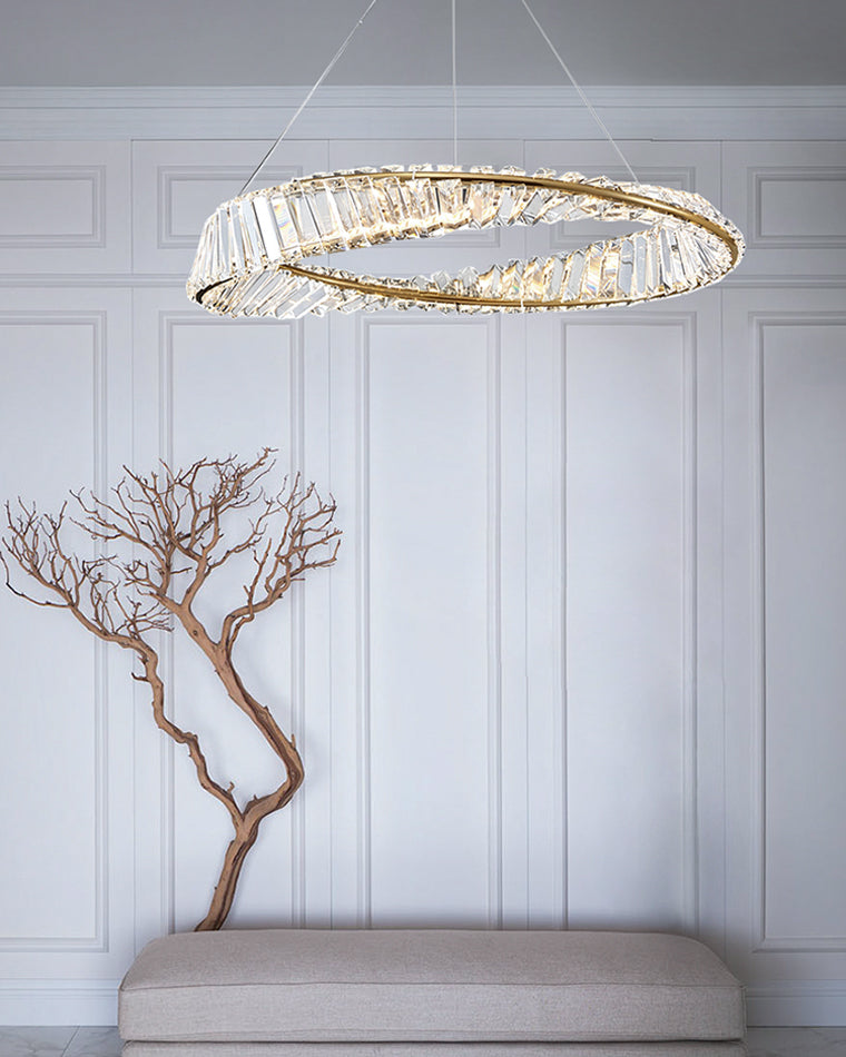 WOMO Crystal Circle Chandelier for Living Room - WM2191