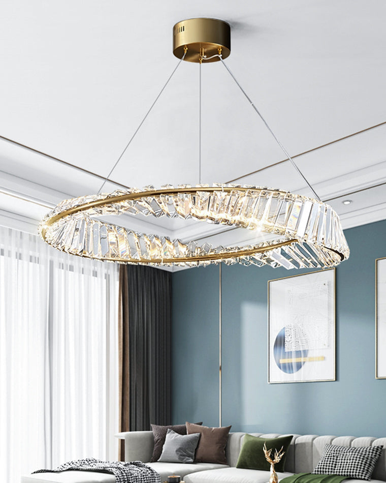 WOMO Crystal Circle Chandelier for Living Room - WM2191