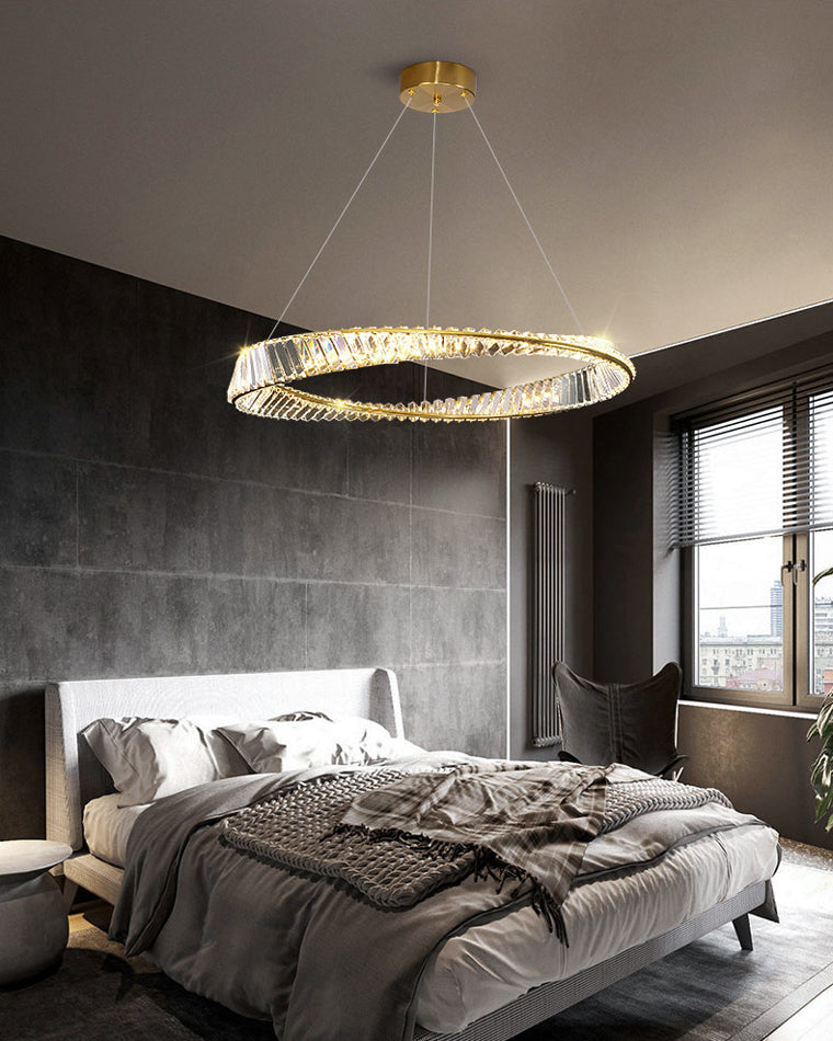 WOMO Crystal Circle Chandelier for Living Room - WM2191