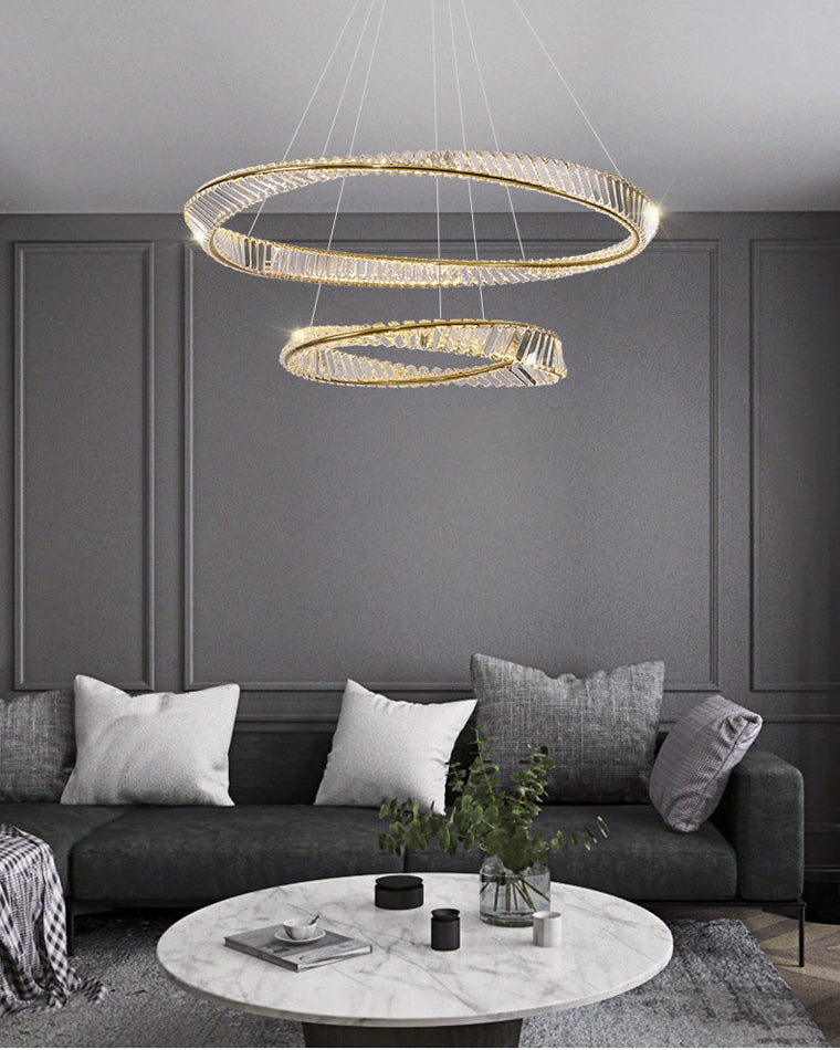 WOMO Crystal Circle Chandelier for Living Room - WM2191