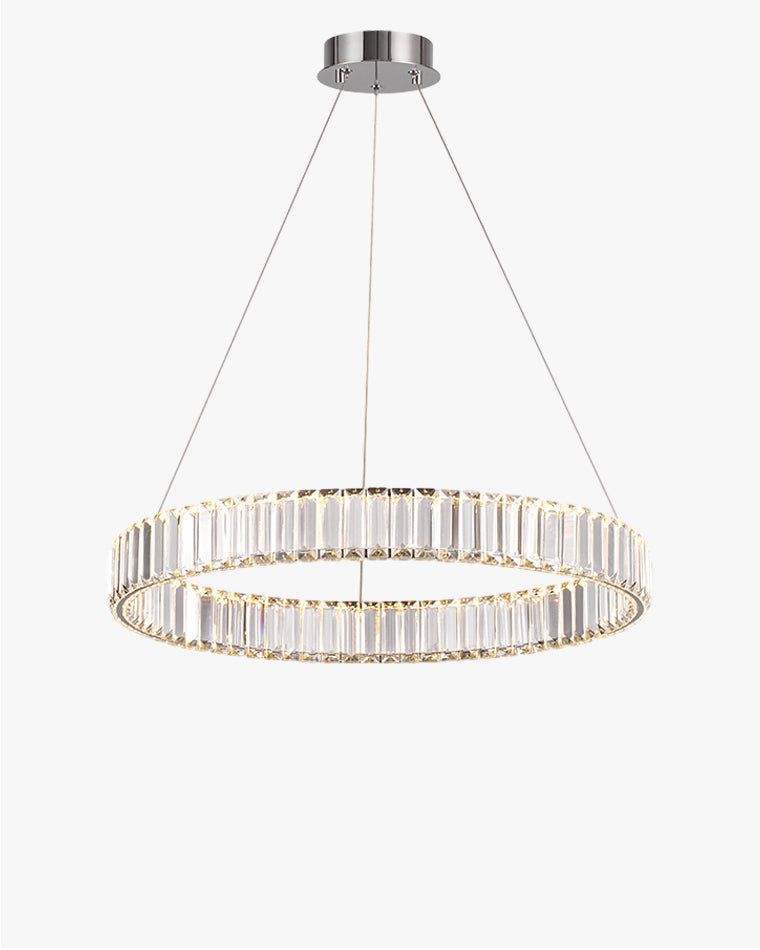 Lustre circulaire en cristal à 2 niveaux WOMO-WM2192