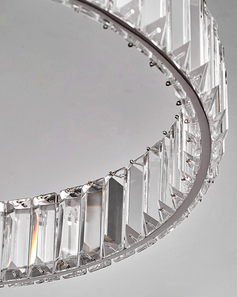 Lustre circulaire en cristal à 2 niveaux WOMO-WM2192