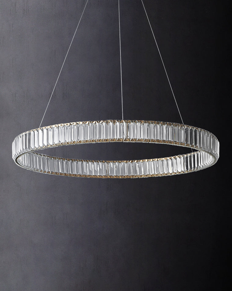 Lustre circulaire en cristal à 2 niveaux WOMO-WM2192