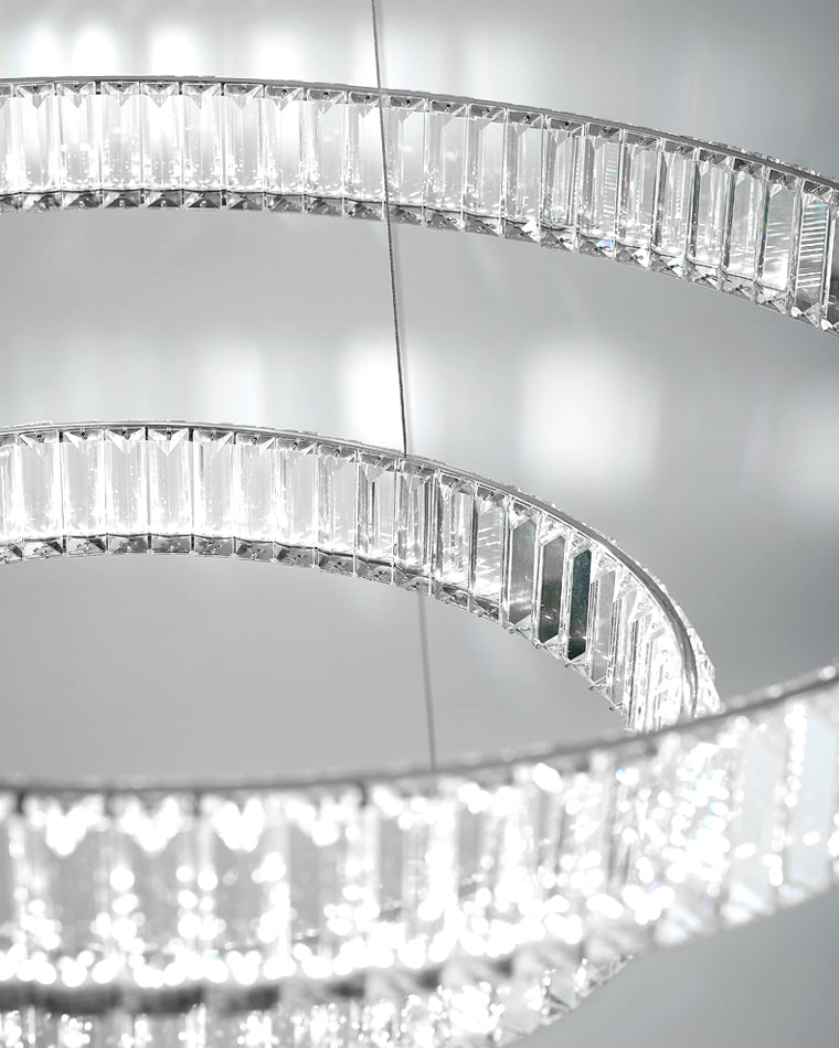 Lustre circulaire en cristal à 2 niveaux WOMO-WM2192