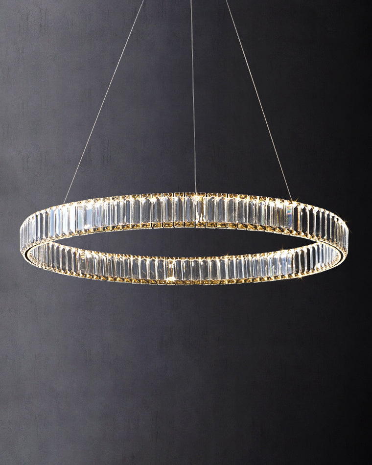 Lustre circulaire en cristal à 2 niveaux WOMO-WM2192
