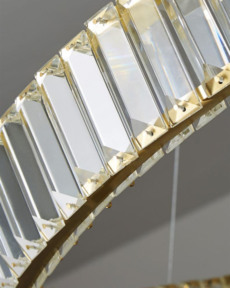 Lustre circulaire en cristal à 2 niveaux WOMO-WM2192