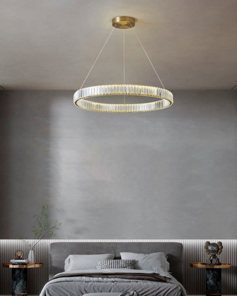 Lustre circulaire en cristal à 2 niveaux WOMO-WM2192