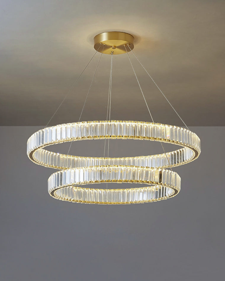 Lustre circulaire en cristal à 2 niveaux WOMO-WM2192