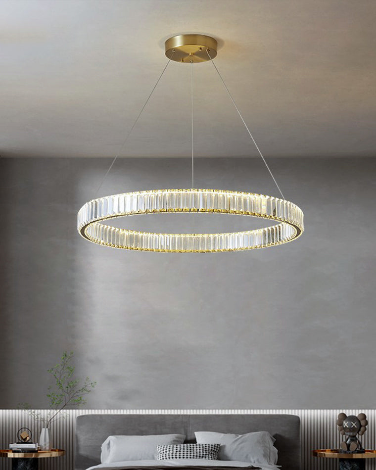 Lustre circulaire en cristal à 2 niveaux WOMO-WM2192