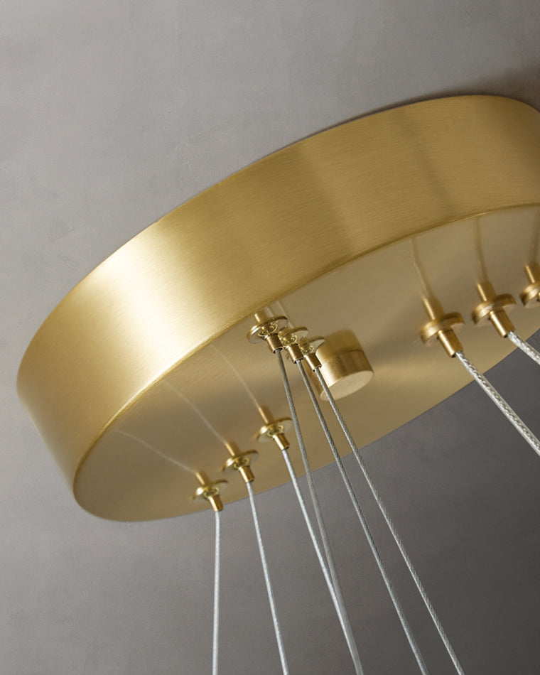 Lustre circulaire en cristal à 2 niveaux WOMO-WM2192