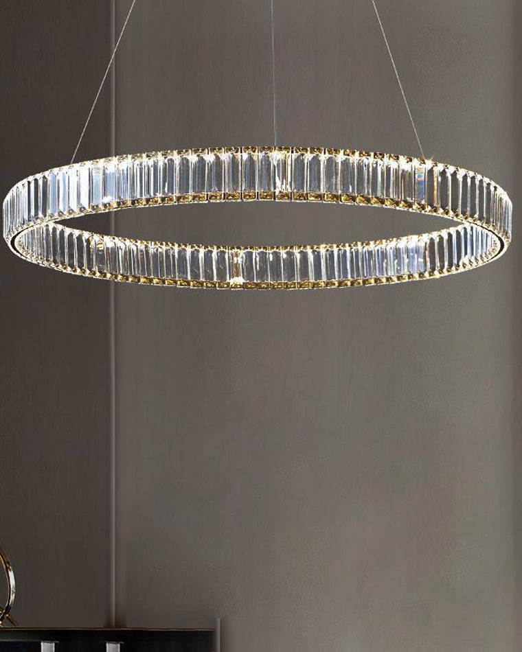 Lustre circulaire en cristal à 2 niveaux WOMO-WM2192