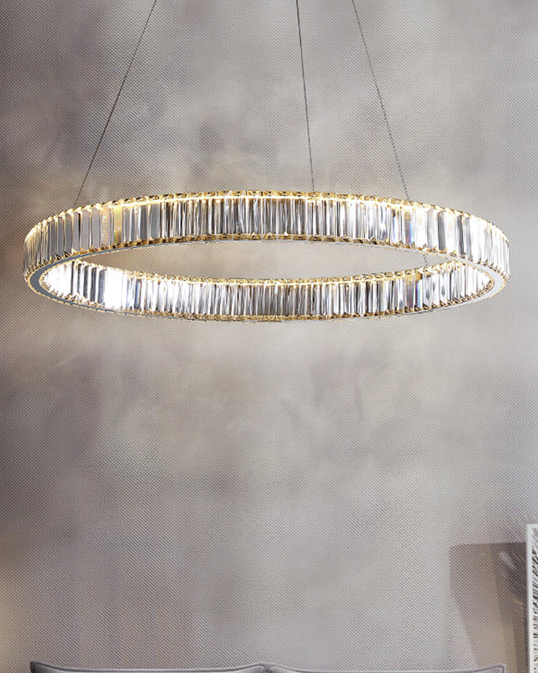 Lustre circulaire en cristal à 2 niveaux WOMO-WM2192