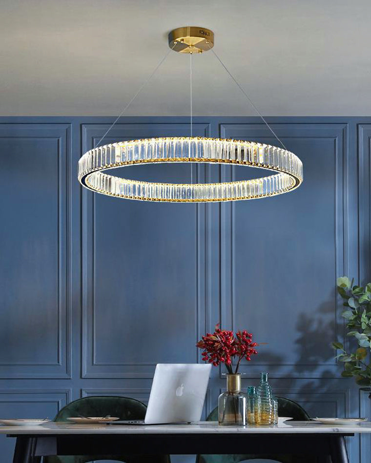 Lustre circulaire en cristal à 2 niveaux WOMO-WM2192