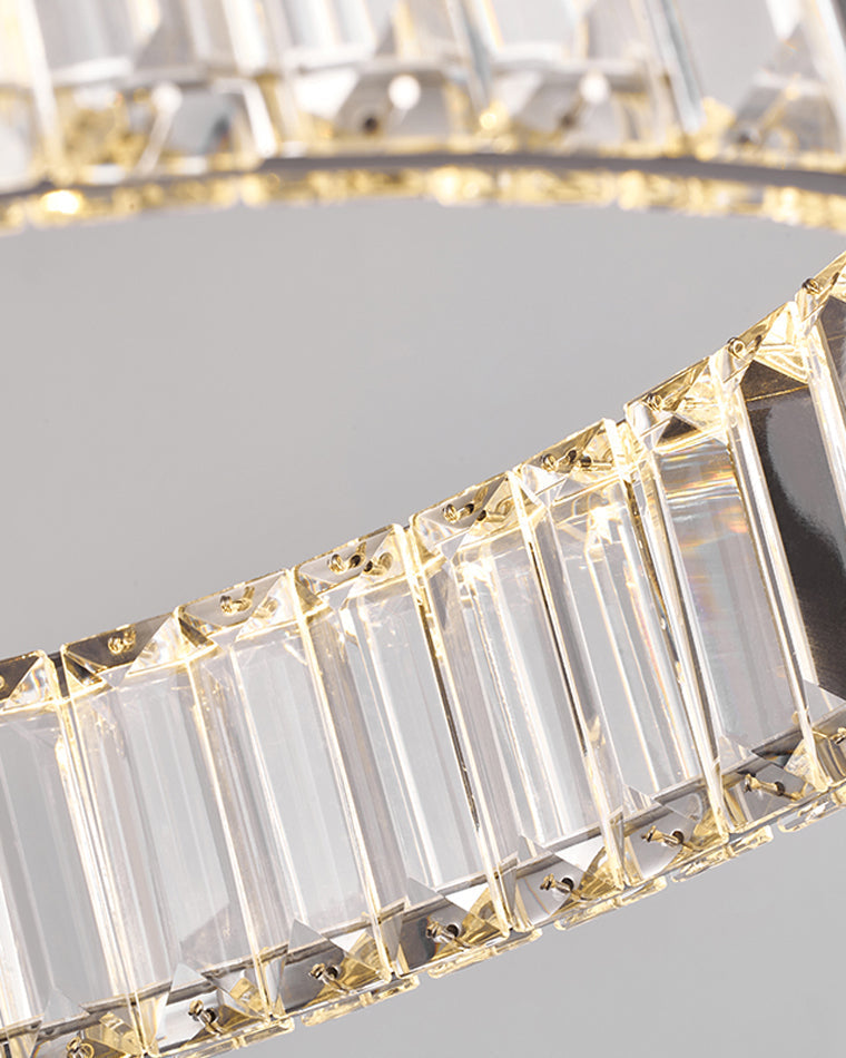 Lustre circulaire en cristal à 2 niveaux WOMO-WM2192