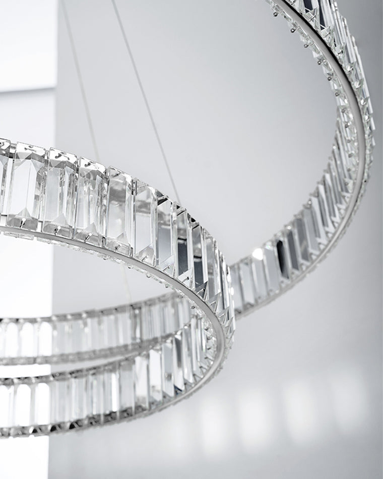 Lustre circulaire en cristal à 2 niveaux WOMO-WM2192