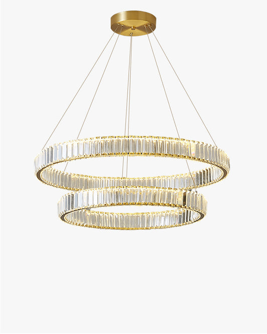 Lustre circulaire en cristal à 2 niveaux WOMO-WM2192