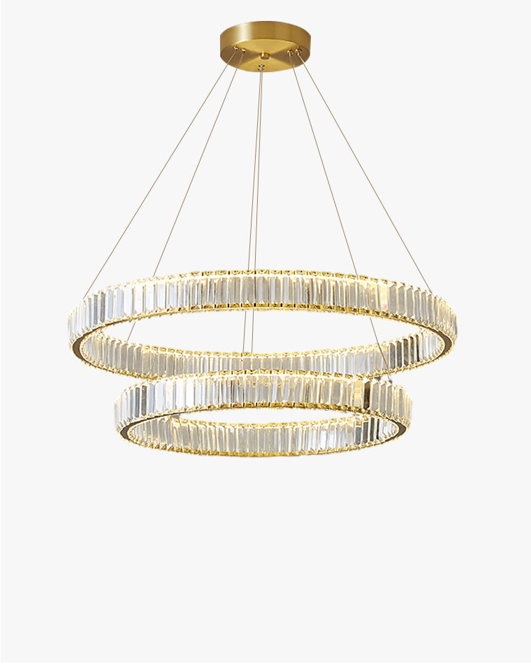 Lustre circulaire en cristal à 2 niveaux WOMO-WM2192
