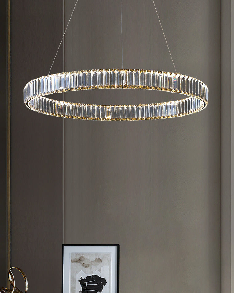 Lustre circulaire en cristal à 2 niveaux WOMO-WM2192