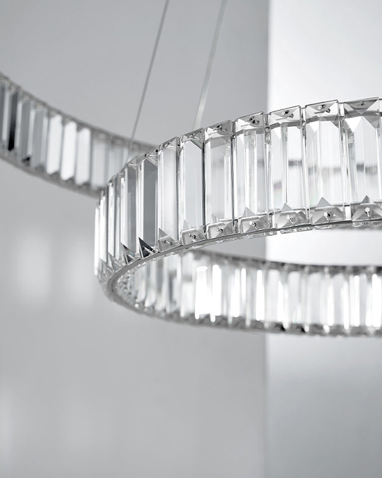 Lustre circulaire en cristal à 2 niveaux WOMO-WM2192