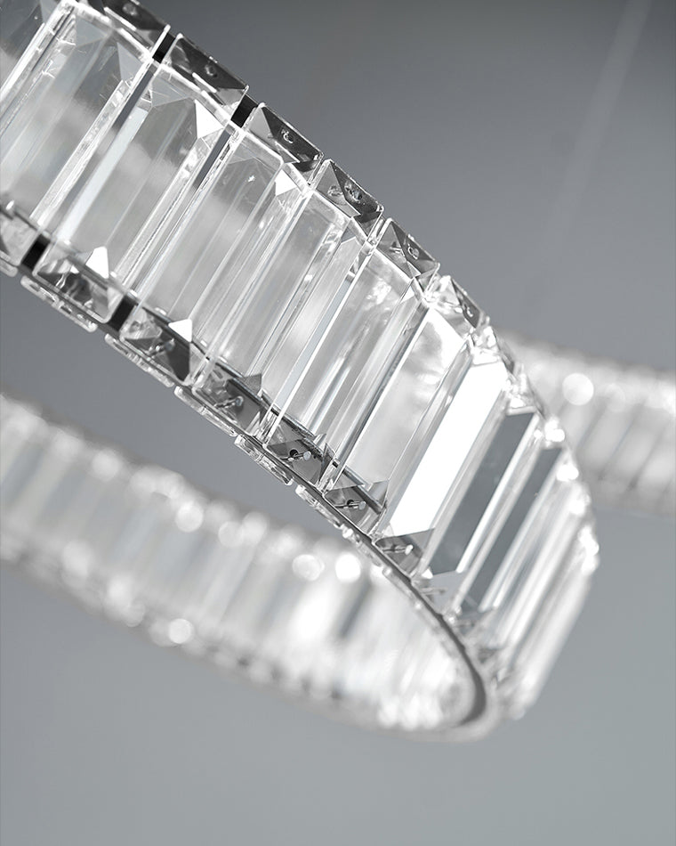 Lustre circulaire en cristal à 2 niveaux WOMO-WM2192