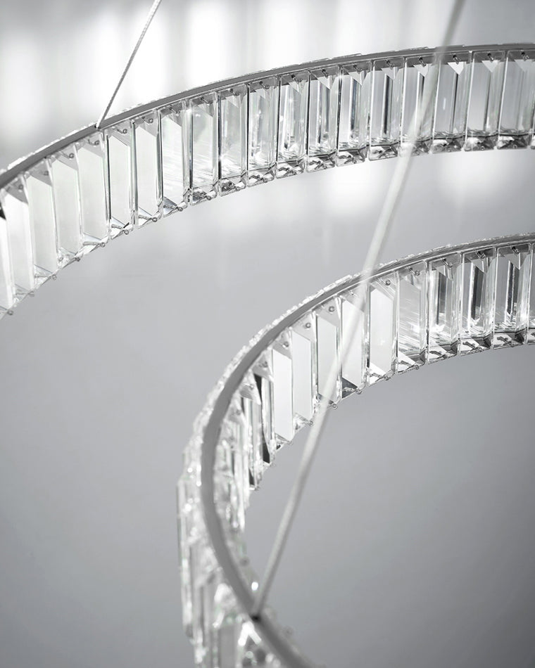 Lustre circulaire en cristal à 2 niveaux WOMO-WM2192
