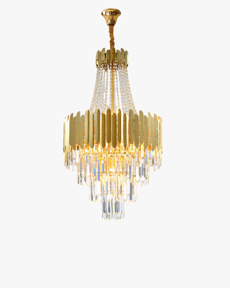 Lustre en cristal doré à plusieurs niveaux WOMO-WM2207
