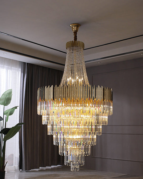 Lustre en cristal doré à plusieurs niveaux WOMO-WM2207