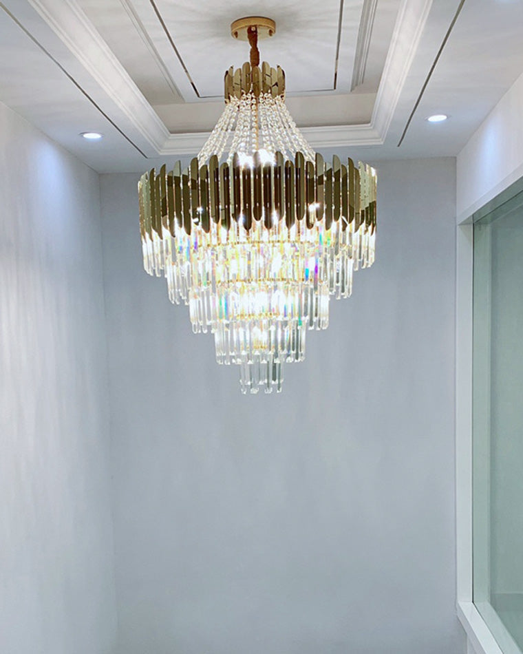 Lustre en cristal doré à plusieurs niveaux WOMO-WM2207