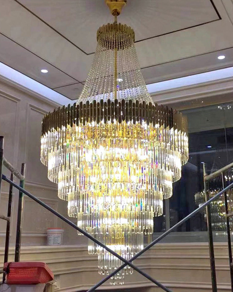 Lustre en cristal doré à plusieurs niveaux WOMO-WM2207