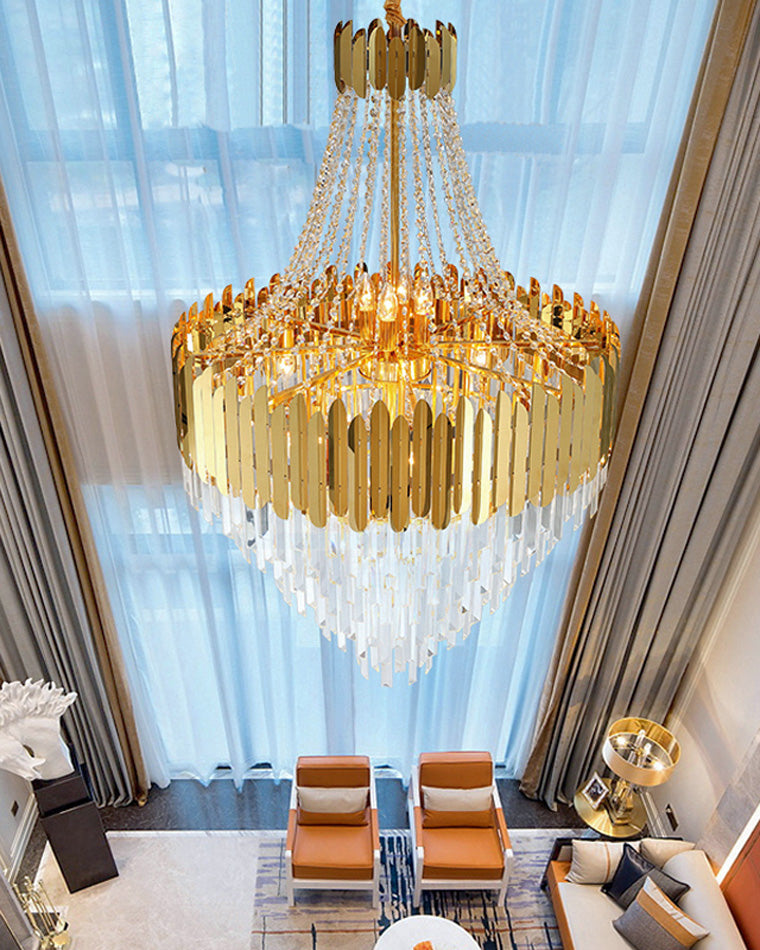 Lustre en cristal doré à plusieurs niveaux WOMO-WM2207
